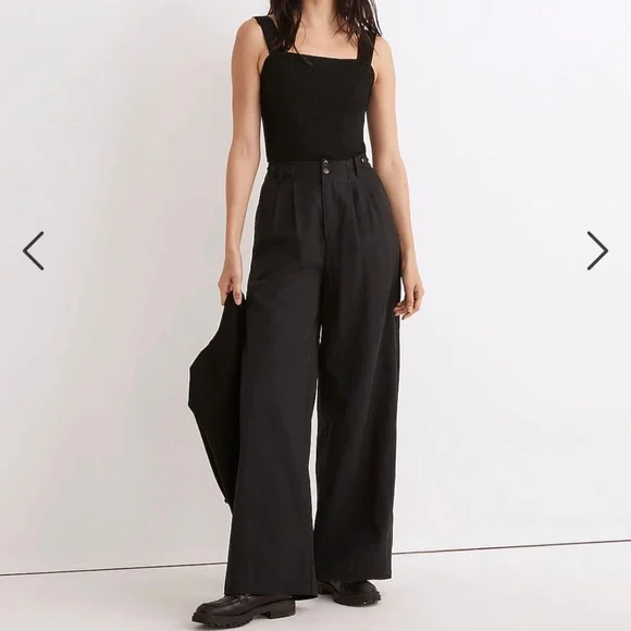 Madewell Harlow wide leg pant black nwt size 4 $118 - Picture 1 of 4
